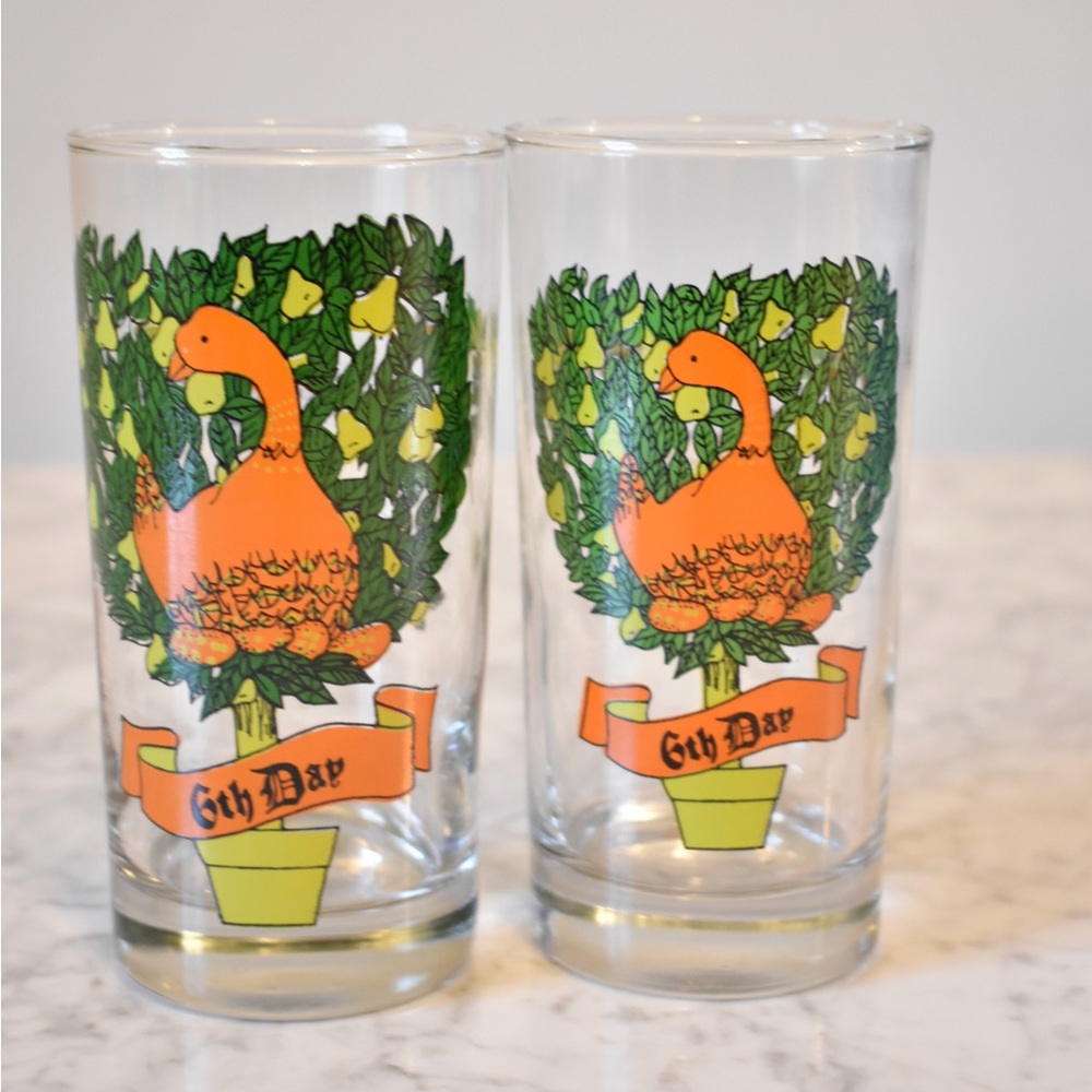 Replacement Glass Tumbler Twelve Days of Christmas 6th Day 12oz 6 Geese a-Laying